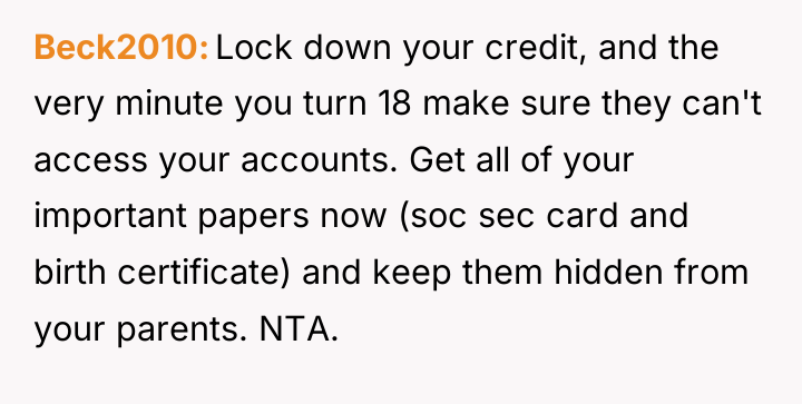 Beck2010 Lock down your credit, and the very minute you...