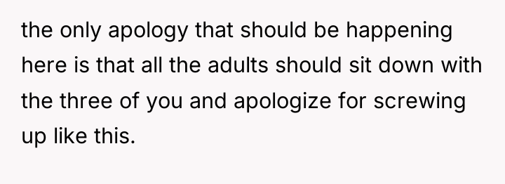 the only apology that should be happening here is that...