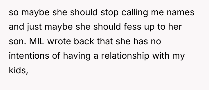 so maybe she should stop calling me names and just...