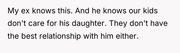 My ex knows this. And he knows our kids don't...