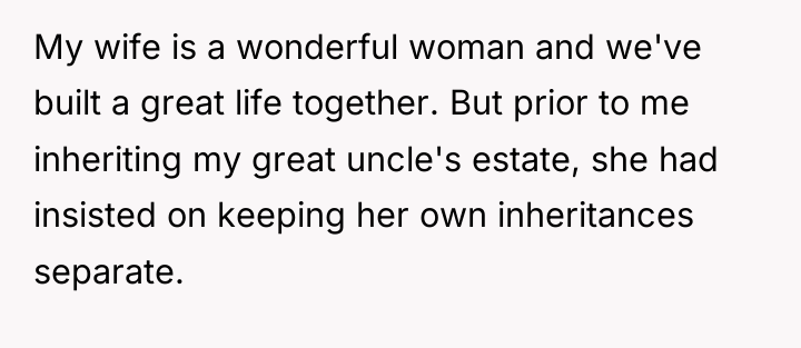 My wife is a wonderful woman and we've built a...