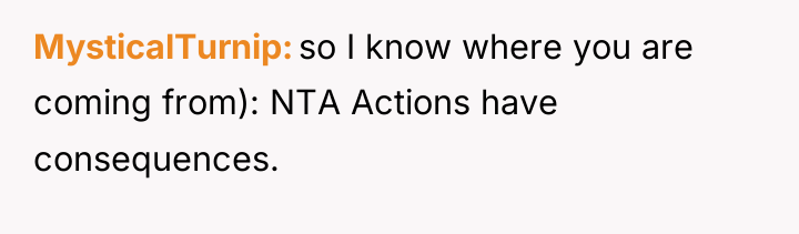 MysticalTurnip so I know where you are coming from): NTA...