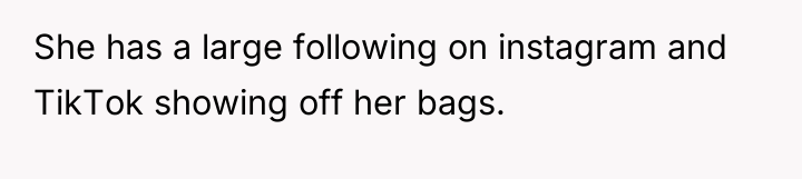 She has a large following on instagram and TikTok showing...