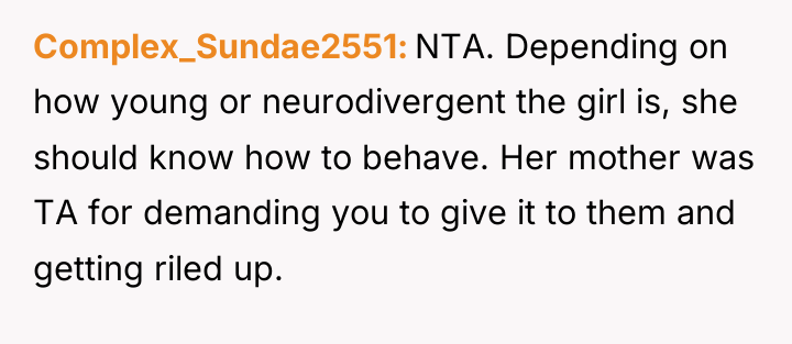 Complex_Sundae2551 NTA. Depending on how young or neurodivergent the girl...