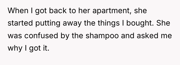 When I got back to her apartment, she started putting...