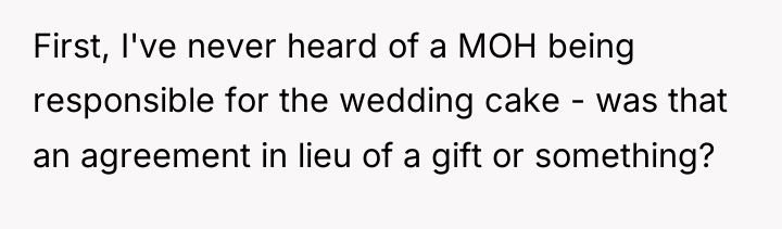 First, I've never heard of a MOH being responsible for...