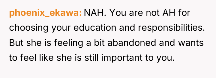 phoenix_ekawa NAH. You are not AH for choosing your education...