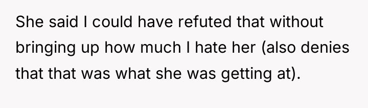 She said I could have refuted that without bringing up...