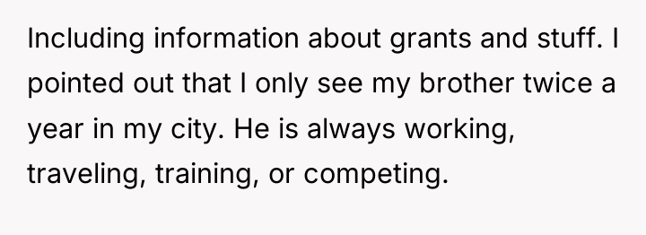 Including information about grants and stuff. I pointed out that...