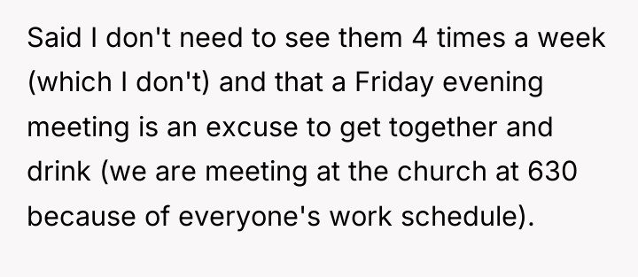 Said I don't need to see them 4 times a...