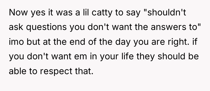 Now yes it was a lil catty to say "shouldn't...