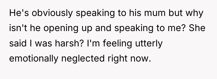 He's obviously speaking to his mum but why isn't he...