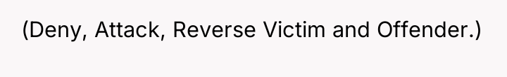 (Deny, Attack, Reverse Victim and Offender.)