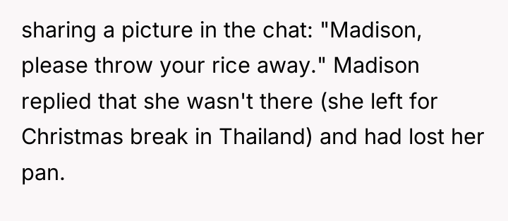 sharing a picture in the chat: "Madison, please throw your...