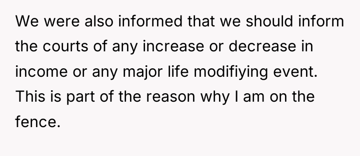 We were also informed that we should inform the courts...