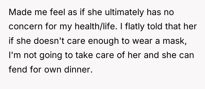 Made me feel as if she ultimately has no concern...