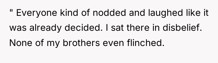 " Everyone kind of nodded and laughed like it was...