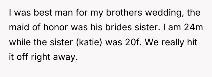 I was best man for my brothers wedding, the maid...