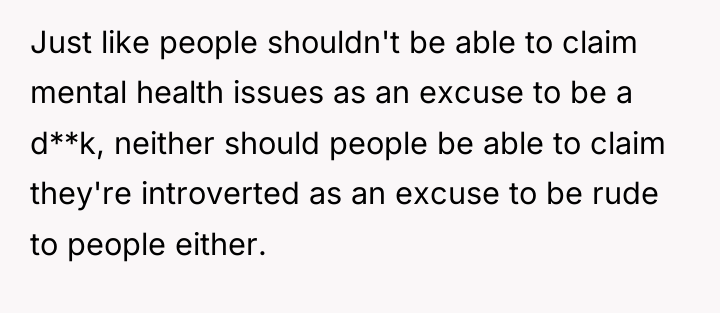Just like people shouldn't be able to claim mental health...