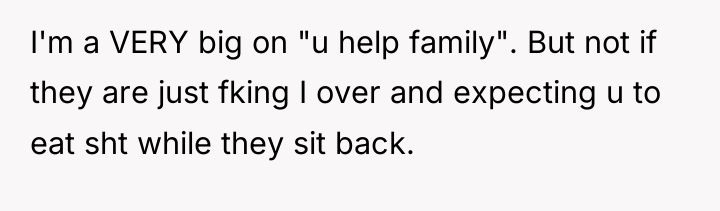 I'm a VERY big on "u help family". But not...
