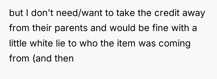 but I don't need/want to take the credit away from...