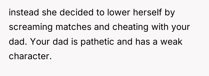 instead she decided to lower herself by screaming matches and...