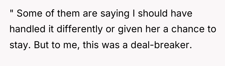 " Some of them are saying I should have handled...