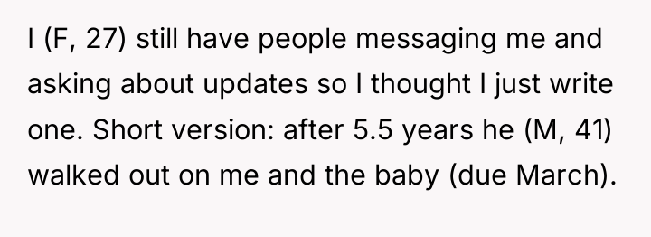 I (F, 27) still have people messaging me and asking...