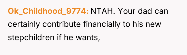 Ok_Childhood_9774 NTAH. Your dad can certainly contribute financially to his...