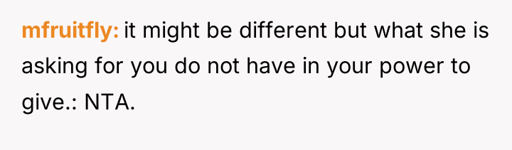 mfruitfly it might be different but what she is asking...