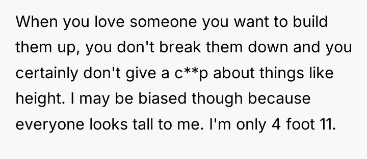When you love someone you want to build them up,...