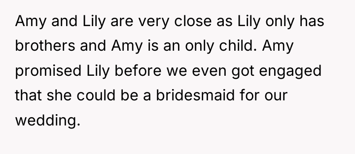 Amy and Lily are very close as Lily only has...