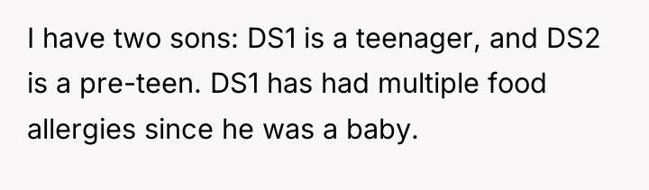 I have two sons: DS1 is a teenager, and DS2...