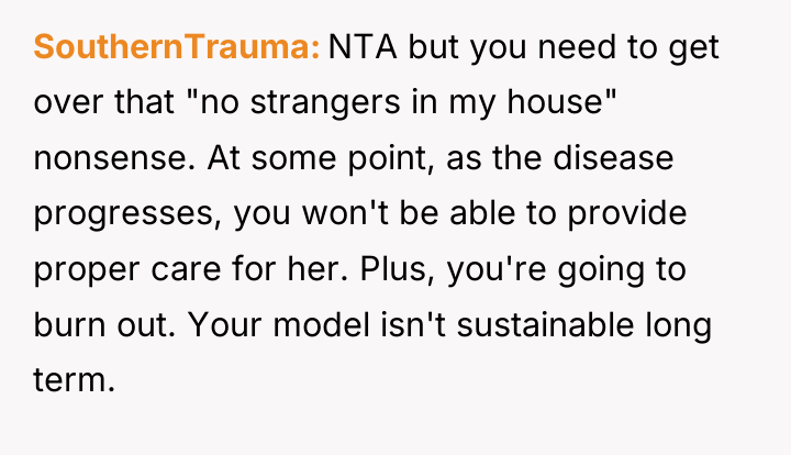 SouthernTrauma NTA but you need to get over that "no...
