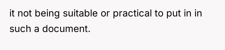 it not being suitable or practical to put in in...