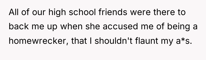 All of our high school friends were there to back...