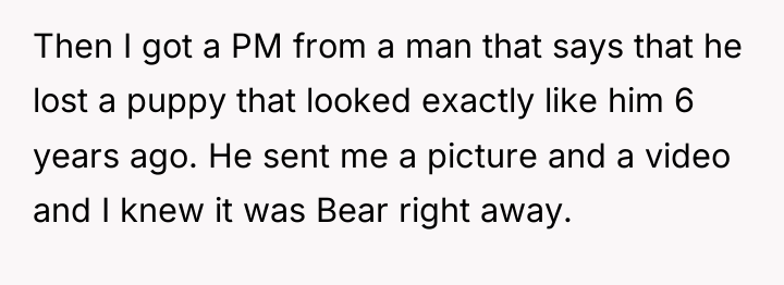 Then I got a PM from a man that says...