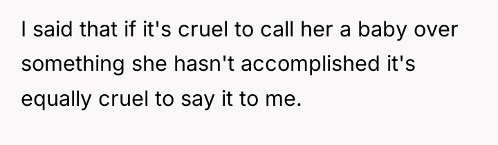 I said that if it's cruel to call her a...