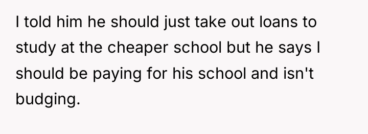 I told him he should just take out loans to...