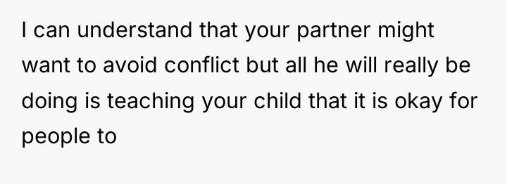 I can understand that your partner might want to avoid...