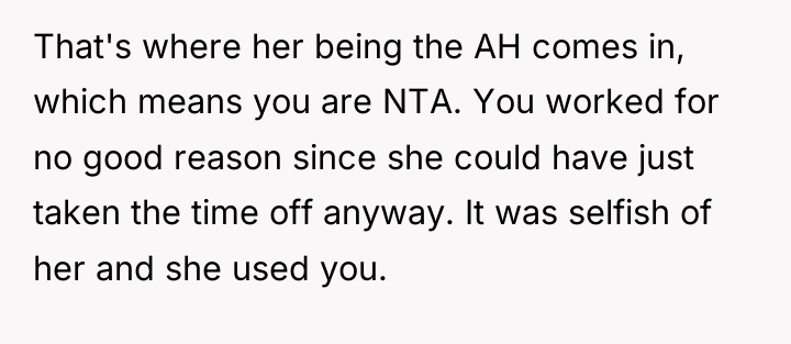 That's where her being the AH comes in, which means...