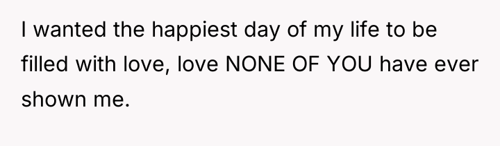 I wanted the happiest day of my life to be...