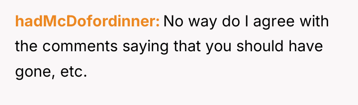 hadMcDofordinner No way do I agree with the comments saying...