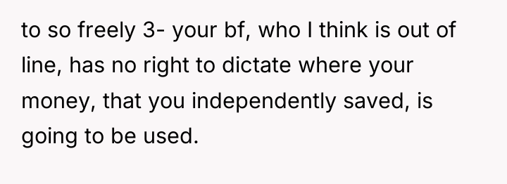 to so freely 3- your bf, who I think is...
