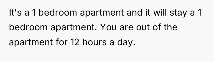 It's a 1 bedroom apartment and it will stay a...
