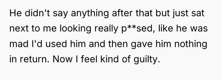 He didn't say anything after that but just sat next...