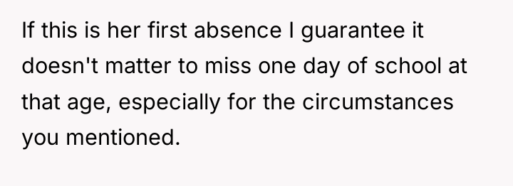 If this is her first absence I guarantee it doesn't...
