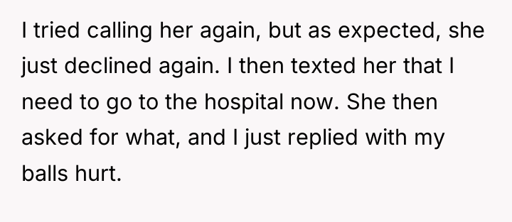 I tried calling her again, but as expected, she just...