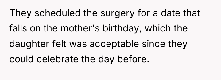 They scheduled the surgery for a date that falls on...