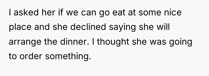 I asked her if we can go eat at some...